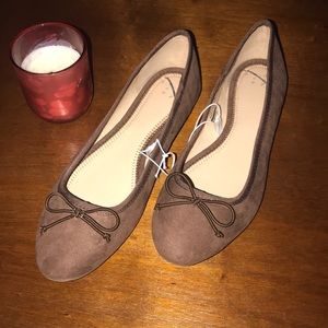 BROWN SUEDE BAILARINA FLATS WITH BOW